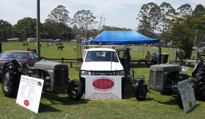 Restored Ferguson's and our work vehicle on display at the Bangalow Show, 2012.